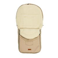 Sac termic de iarna, Sensillo, Calduros, Impermeabil, Lana, Compatibil cu saniute si carucioare, 95x40 cm, Bej