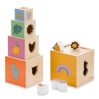 Turn cuburi de lemn, sortare si asociere, Hauck, Stack N Raise