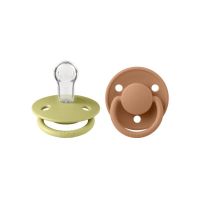 BIBS - Set 2 suzete De Lux Silicon, tetina rotunda, marime universala-Meadow/Earth