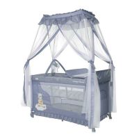 Patut pliabil stil baldachin Magic Sleep, cu accesorii, Cool Grey Hippo