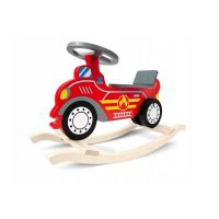 Balansoar, Ricokids, Din lemn, masinuta de pompieri, 72 x 28 x 43.5 cm, Fire Brigade