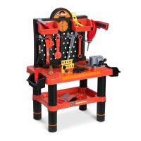 Banc de scule, Nukido, Pentru copii, Atelier cu numeroase piese, Ceas, 68 x 57.5 x 32.5 cm, Inaltime 68 cm, Red