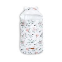 Sac termic, Sensillo, Pentru carucioare si scaune auto, Multifunctional, Calduros, Impermeabil, 43x80 cm, Bumbac, 0-18 luni, Deers, Alb
