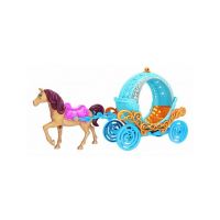 Set de joaca printesa si print in castel cu accesorii tematice si caleasca RS Toys, cu lumini si sunete