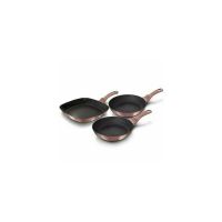 Set de tigai marmorate, 3 piese, din aluminiu forjat, I-Rose edition Metalic Line, Berlinger Haus, BH 6041