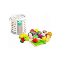 Set fructe din lemn Ecotoys 20 buc