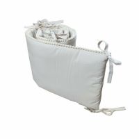 Aparatoare pentru patut copii, Bumbac, cu Pompoane Decorative, 180 x 30 cm, Koell, Boho, Bej Delicat