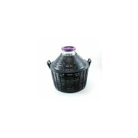 Damigeana sticla 25L, cu gura larga si cos de plastic si capac de protectie
