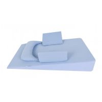 Pozitionator, SeviBebe, Inclinat, Antiregurgitare, Din spuma, Cu husa bumbac, 65x39 cm, Albastru