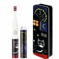 VITAMMY - Periuta de dinti electrica Smile, pentru copii 3 +, cutie travel, Animatie Pisoi, Negru, TB8041CK