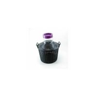 Damigeana sticla 10L, cu gura larga si cos de plastic si capac de protectie