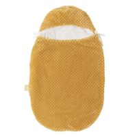Saculet pentru vreme rece, Nattou, Pentru scaun auto, Universal, Material moale, 70 cm, Cu spatii pentru centurile auto, Ocru