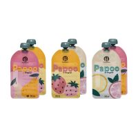 Set de pungi, Petite&Mars, Papoo, Pentru mancare, Reutilizabile, Perfect pentru calatorii, Fara BPA, 150 ml, Multicolor