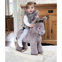 Little Bird Told Me - Norbert Rocking Donkey, pentru copii de peste 9 luni, balansoare din lemn, tesaturi senzoriale pentru fetite si baieti