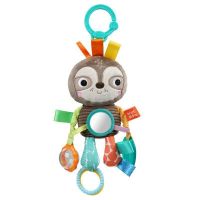 Jucarie senzoriala de plus, Bright Starts, Lenes, Cu diverse texturi si culori, Dezvolta abilitatile motorii, Se poate atasa la carucior, 0 luni+, Multicolor
