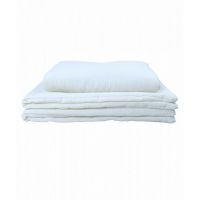 Set 2 piese, Lenjerie pentru patut copii, marimea M, pilota cu umplutura 100 x 75 cm, perna 40 x 60 cm, bumbac muselina, Koell, Crem