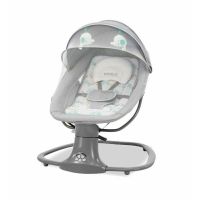 Fotoliu balansoar, Asalvo, Kahlo, Pana la 9 kg, Cu 5 moduri de vibratii, Cu 10 melodii linistitoare, Cronometru, Conexiune Bluetooth, Cu plasa de tantari inclusa, 0 luni+, Gri