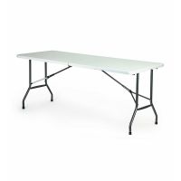 Masa Pliabila tip Valiza pentru Curte, Gradina sau Camping, Dimensiuni 180x70cm, Culoare Alba