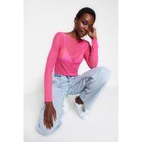 Bluza crop semi-transparenta