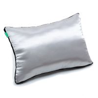 Fata de perna satin pentru ten si par, dreptunghiulara, fermoar, gri, 50 x 70 cm