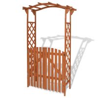 Pergola de gradina cu portita, lemn masiv, 120 x 60 x 205 cm