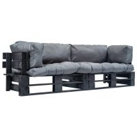 Set canapea gradina paleti cu perne nisipii
