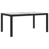 Masa de gradina maro 90x90x75 cm sticla securizata si poliratan
