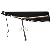 Copertina retractabila manual cu LED albastru si alb 300x250 cm