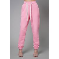 Pantaloni sport din amestec de bumbac cu talie inalta