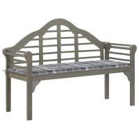 Bancheta regala gradina cu perna 135 cm gri lemn masiv acacia