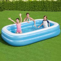 Bestway Piscina gonflabila, albastru/alb, 262x175x51 cm dreptunghiular