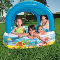Bestway Piscina de joaca & baldachin, albastru, 140x140x114 cm, 52192