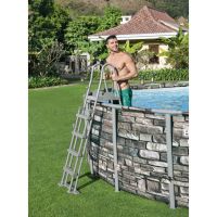 Bestway Scara de siguranta piscina cu 4 trepte Flowclear, 132 cm