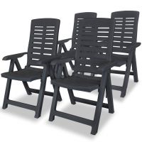 Scaune de gradina rabatabile, 4 buc., antracit, plastic