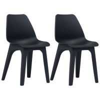 Scaune de gradina, 2 buc., antracit, plastic