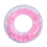 Colac inot gonflabil cu fulgi diametru 60 cm, roz