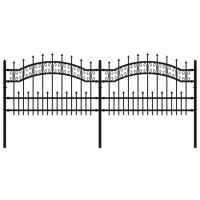 Gard gradina cu varfuri negru 115 cm otel vopsit electrostatic