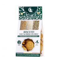 BISCUITI VEGANI CU NAUT, HRISCA SI OREZ, fara zahar, fara gluten – 130g - Hiper Ambrozia