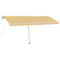 Copertina autonoma retractabila automat, galben/alb, stalp alb