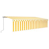 Copertina retractabila manual cu stor/LED, galben/alb, 6 x 3 m