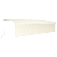 Copertina retractabila manual cu stor/LED, crem, 6 x 3 m