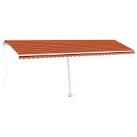 Copertina retractabila manual, LED, portocaliu/maro, 600 x 300 cm
