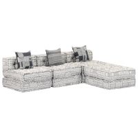 Canapea puf modulara cu 3 locuri, material textil