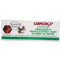 Carpicon "S" - supozitoare cu propolis si extract uleios din rasina de conifere 15g 10buc x 1.5g - ELZIN PLANT
