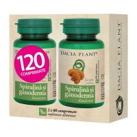 Spirulina si Ganoderma, 60cpr 1+1 - Dacia Plant