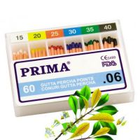 Conuri Dentare Mari .06 Gutta Percha Prima asortate 15-40, 60 buc
