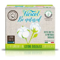 Absorbante de zi ultra subtiri din bumbac bio, 4 picaturi, 12buc - Vivicot