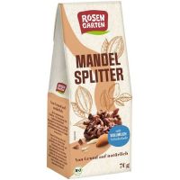 Bucati de migdale glazurate in ciocolata cu lapte, eco-bio, 70g - Rosengarten