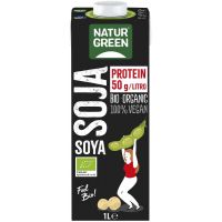 Bautura vegetala de soia - tip lapte, bogata in proteine, eco-bio, 1L Natur Green