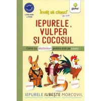 Iepurele, vulpea si cocosul. invat sa citesc de mic